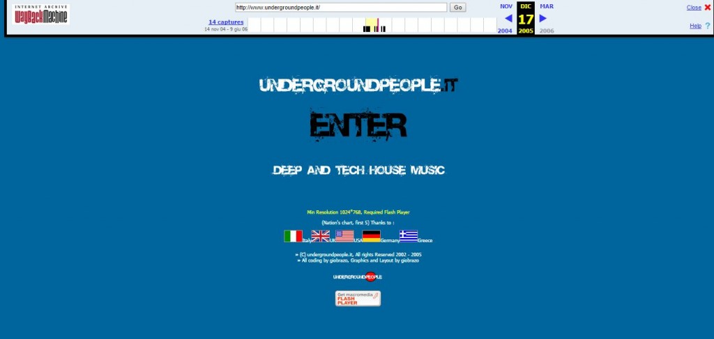 UndergroundPeople.it Homepage 2006